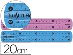 Regla Maped plástico flexible de 20cm. colores surtidos